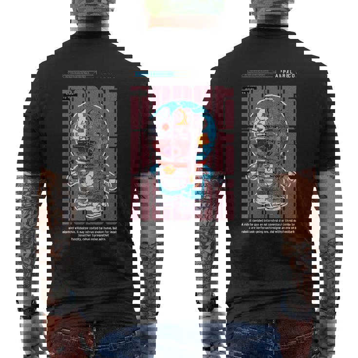 面白い日本のアニメスタイルアート ビンテージアニメ ロボットアートアニメ メンズTシャツ バックプリント