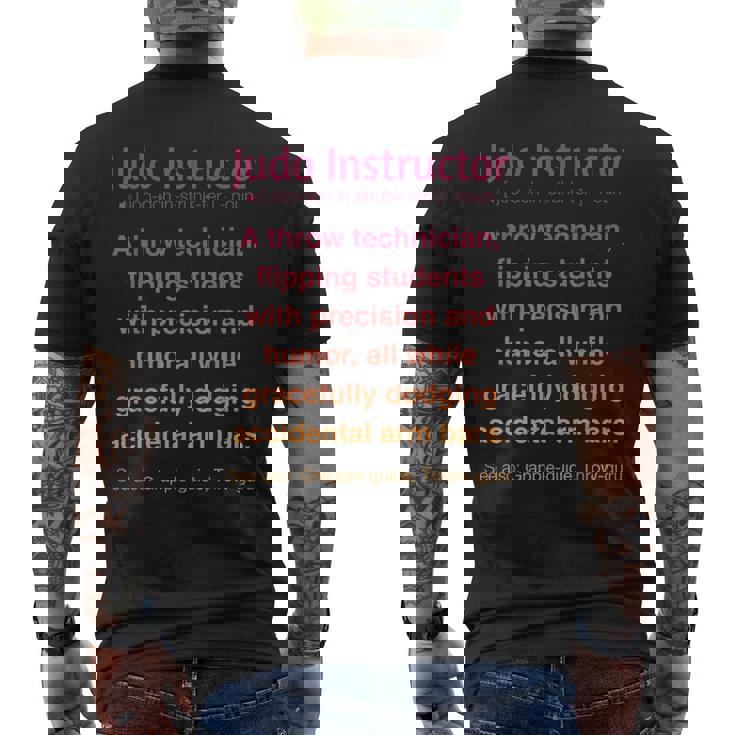 面白い柔道インストラクター メンズTシャツ バックプリント