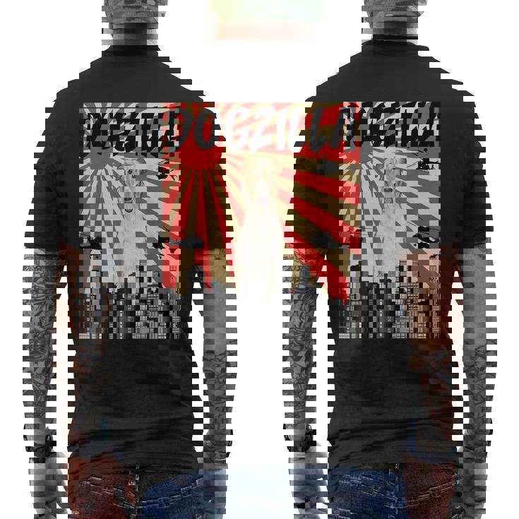 面白い犬 ボルゾイ メンズTシャツ バックプリント