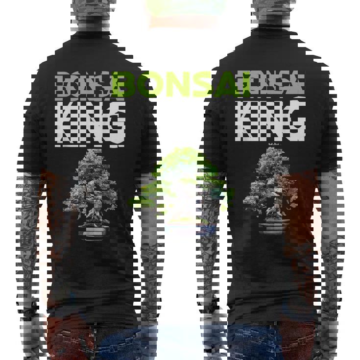 面白い盆栽愛好家 盆栽王 メンズTシャツ バックプリント