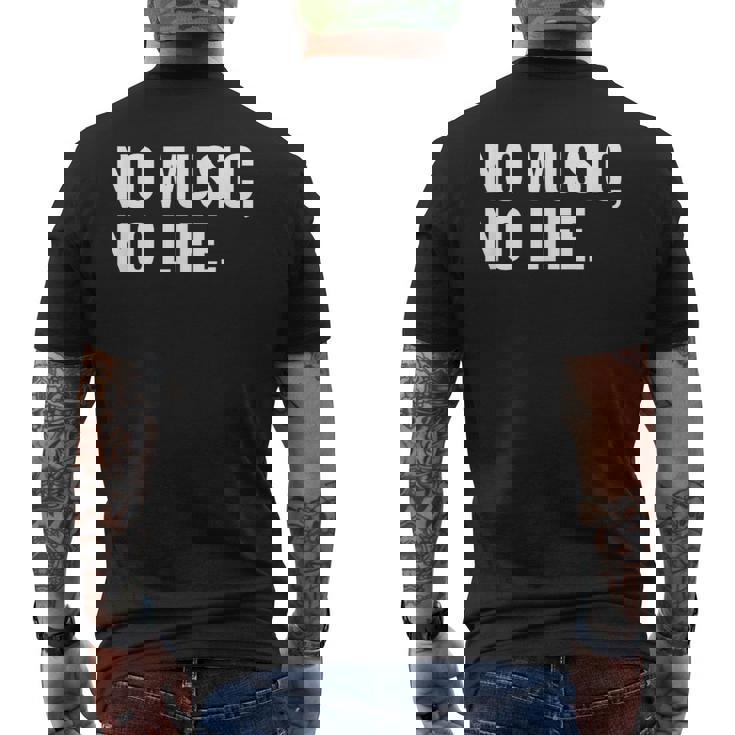 音楽家や音楽愛好家へのno Music No Life ギフト メンズTシャツ バックプリント