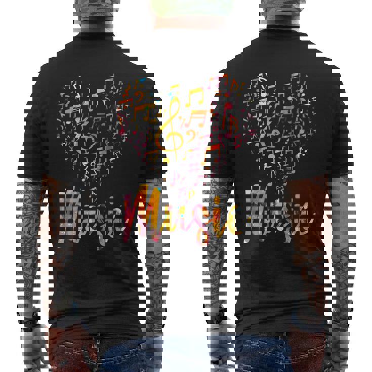 音楽家ギフト 楽器 音符 ト音記号 メンズTシャツ バックプリント
