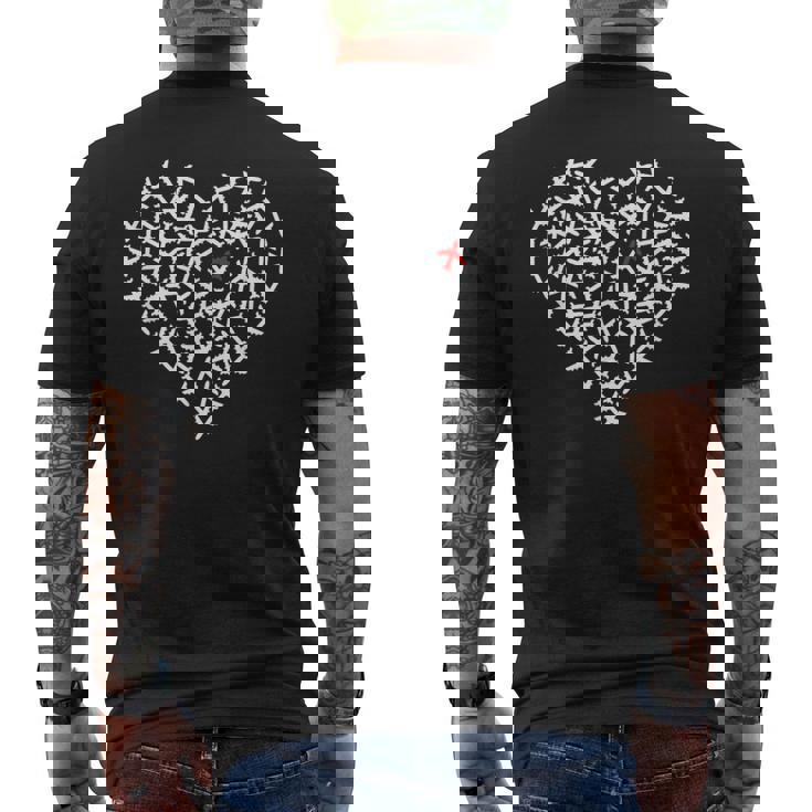 飛行機のクルーのためのaeroplane Love Heart メンズTシャツ バックプリント