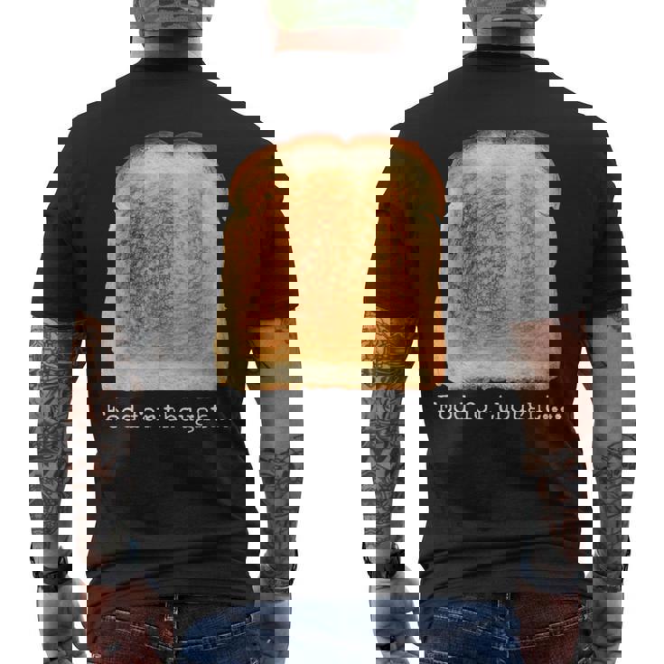 食パン トースト 食べ物 思考 おもしろい グルテンフリー ノベルティ メンズTシャツ バックプリント