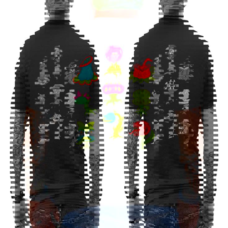 食虫植物 恋人 キッズ サラセニア ヴィーナス ハエトラップ メンズTシャツ バックプリント