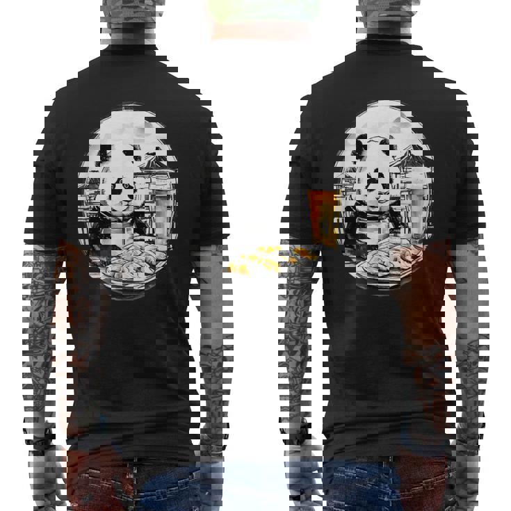 餃子 パンダ おもしろ 面白い ギョーザ ビール 和風 メンズTシャツ バックプリント