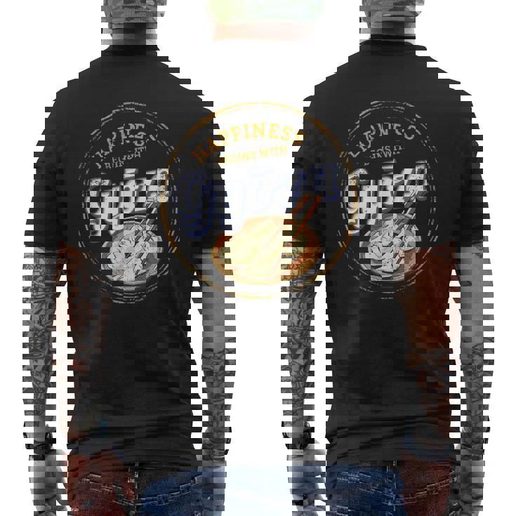 餃子 食品 餃子 レトロ クック ヴィンテージ 日本のホリデー お土産 メンズTシャツ バックプリント