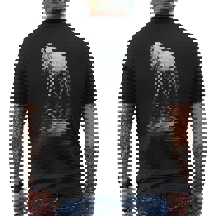 馬 動物 モチーフ アート 馬 メンズTシャツ バックプリント