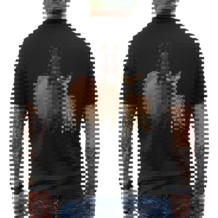 馬 鹿 面白いtシャツ バカ メンズ おもしろ 面白い 服 オリジナル おもしろグッズ ネタ 動物 ウマ シカ メンズTシャツ バックプリント