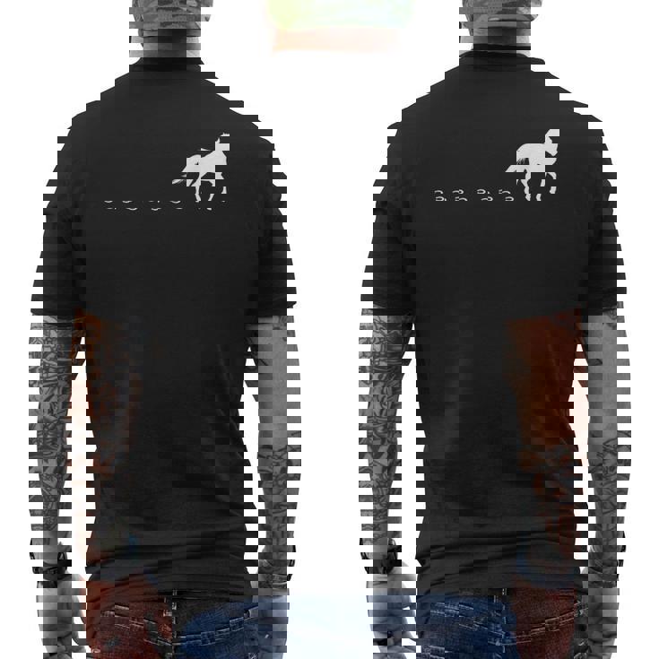 馬の線路、馬蹄、乗馬。 メンズTシャツ バックプリント