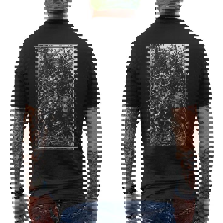騎士、死と悪魔 1513 アルブレヒト・デューラー 銅彫刻 メンズTシャツ バックプリント