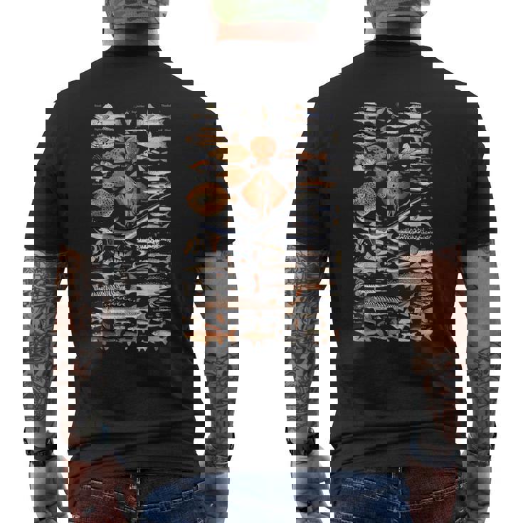 魚の概要と名前。 メンズTシャツ バックプリント
