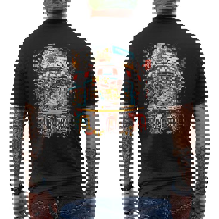 鮮やかな東京ラーメン屋 日本食好き カワイイオタク メンズTシャツ バックプリント