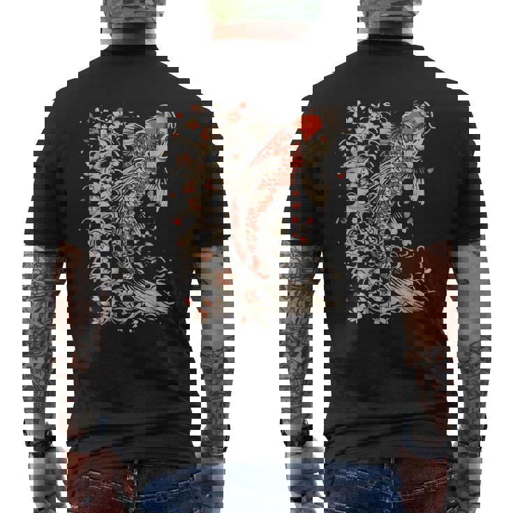 鯉 アジアン 鯉 錦鯉 魚 さくら 桜 季節 メンズTシャツ バックプリント