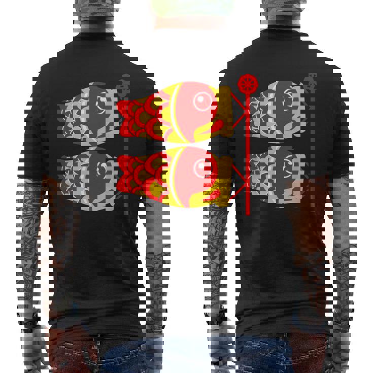 鯉 鯉 漢字 鯉のぼり 旗 メンズTシャツ バックプリント