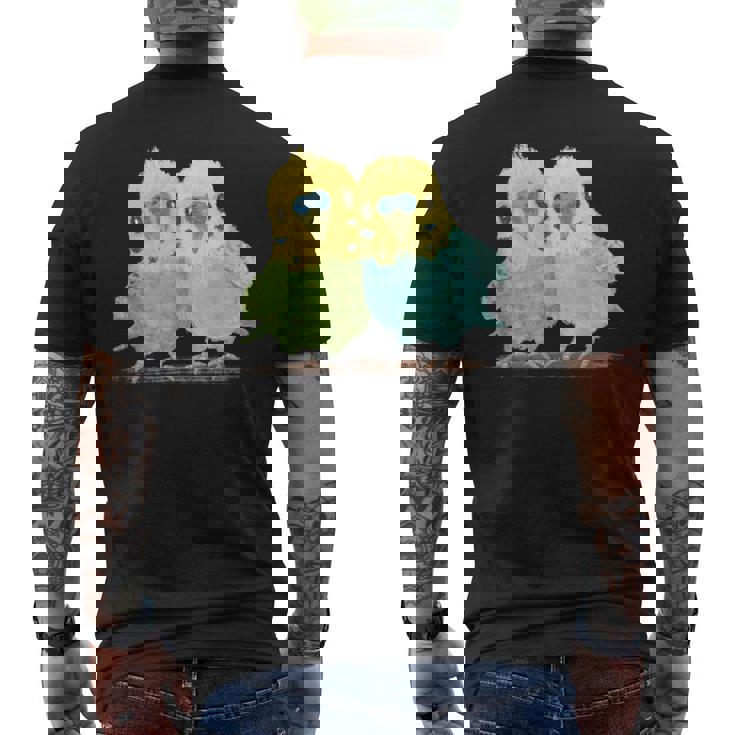 鳥 インコ かわいい ペット おもしろ 動物 イラスト メンズTシャツ バックプリント