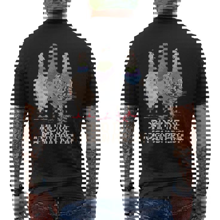 鳩の人であることを誇りに思う鳩好き。 メンズTシャツ バックプリント