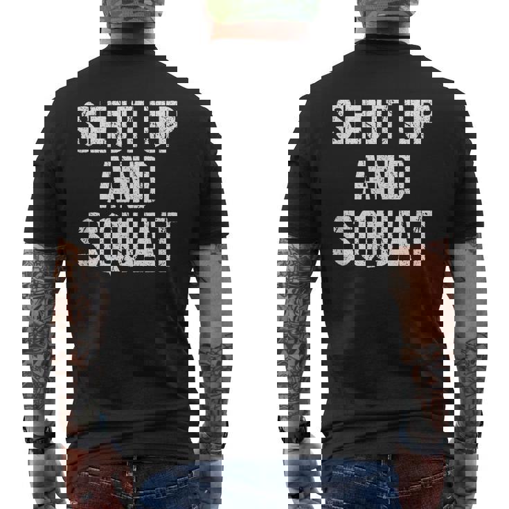 黙ってスクワット メンズTシャツ バックプリント