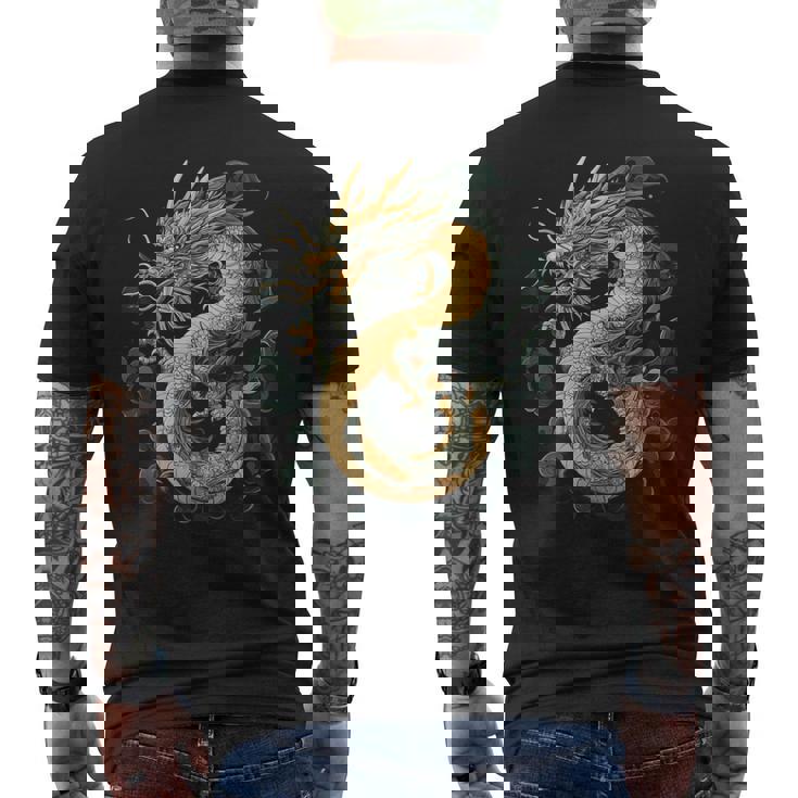 龍人 龍神 ドラゴン グラフィック 神話ドラゴン 龍神竜 メンズTシャツ バックプリント