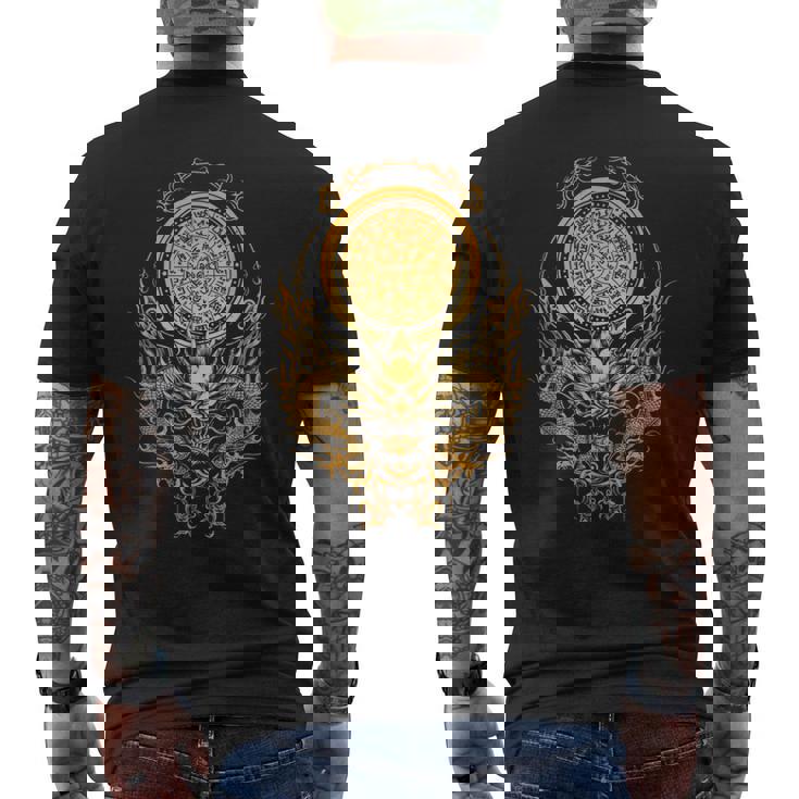 龍体文字フトマニ図 幸運 メンズTシャツ バックプリント