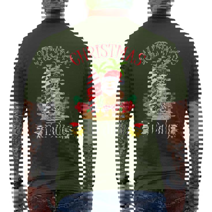 Christmas In July Santa Summer Beach Vacation Men's T-shirt Back Print