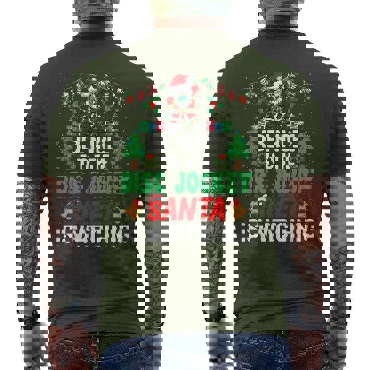 Be Nice To The Disc Jockeyanta Dj Disc Jockey Christmas メンズTシャツ バックプリント