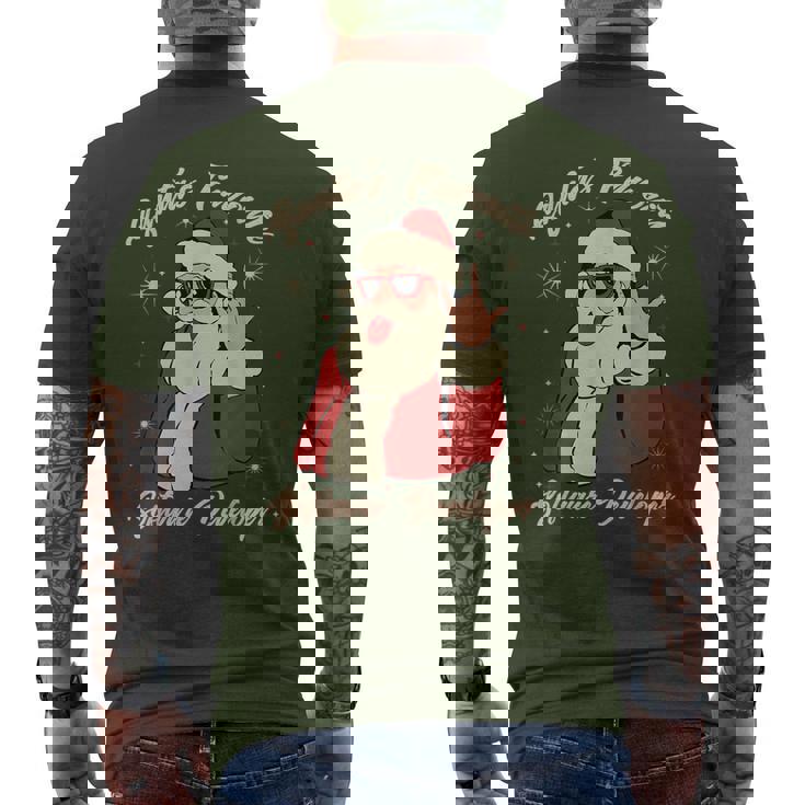 Santa's Favorite ソフトウェア開発者 面白いクリスマスサンタ メンズTシャツ バックプリント