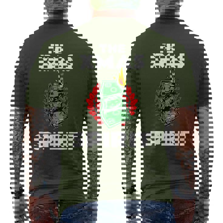 面白いクリスマス「The Xmaspirit」グラフィック メンズTシャツ バックプリント
