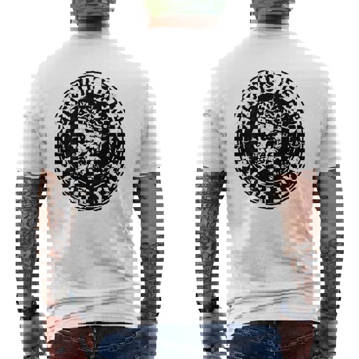 バックプリント クールで面白いオートバイ、バイク、バイカー メンズTシャツ バックプリント