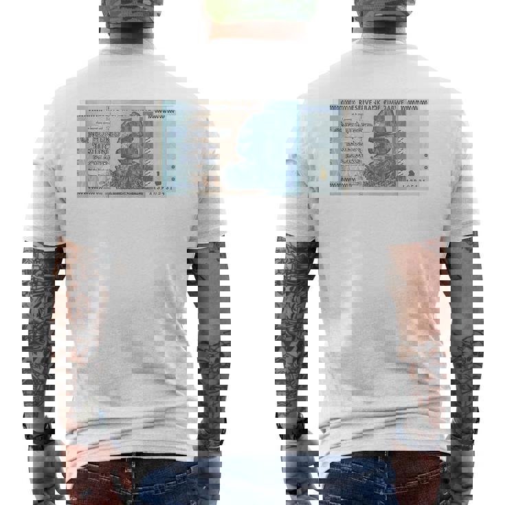 100兆 ジンバブエドル メンズTシャツ バックプリント