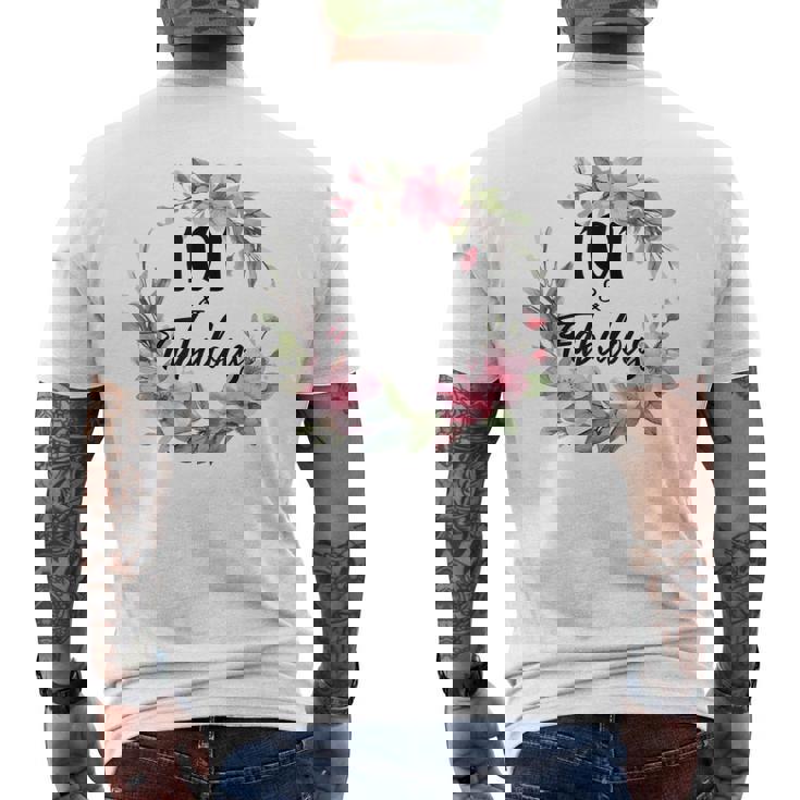 101歳&素晴らしいフローラルパーティーハッピー101歳の誕生日 メンズTシャツ バックプリント