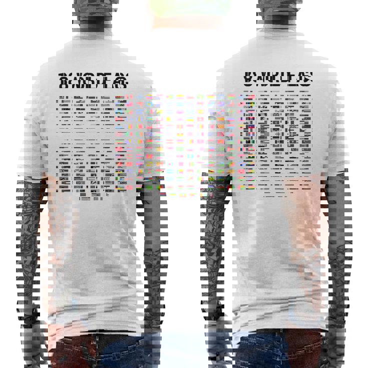 188 世界の国旗 世界の国旗 世界地図 メンズTシャツ バックプリント