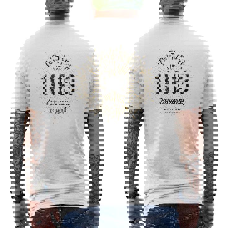 1993年から一緒にいるカップルの記念日のデザイン メンズTシャツ バックプリント