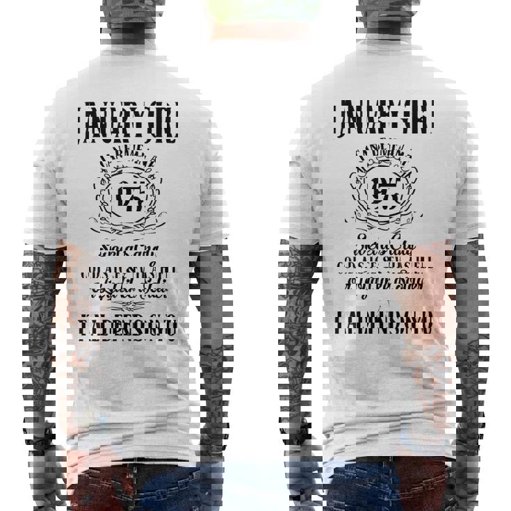 Im 1月ガール 1975年 1月生まれ 1975年 1月少女 メンズTシャツ バックプリント