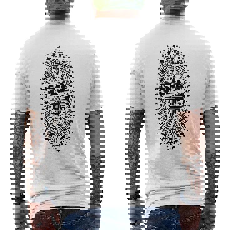 2トーン スカトランペット奏者 サムプリント メンズTシャツ バックプリント