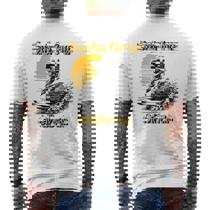 70S 80S Ca レトロ サーフィン ペリカン サンタクルーズ メンズTシャツ バックプリント
