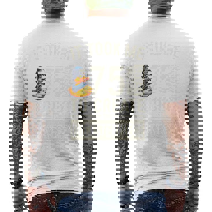 75歳の誕生日ダックスターピースtシャツ ユニークなダック愛好家 75歳 長袖tシャツ メンズTシャツ バックプリント