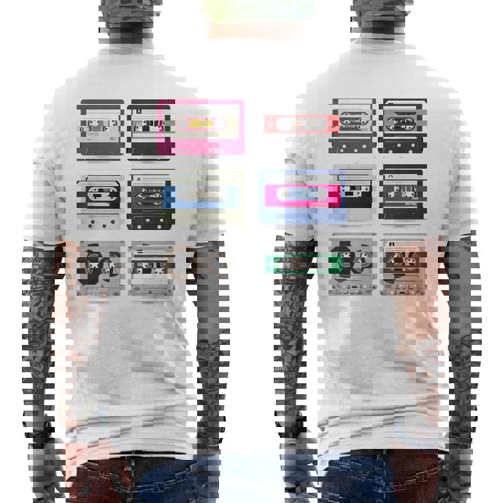 80 年代のロック カセット T シャツ男性ヴィンテージ ロック カセット テープ メンズTシャツ バックプリント