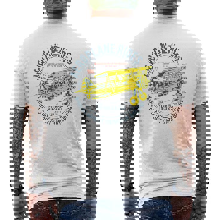 Aeroplane Rides カスタム フライングサーカス 複葉機 メンズTシャツ バックプリント