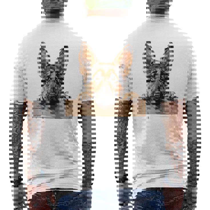 Affectionate Peek ジャーマンシェパードドッグ 長袖tシャツ メンズTシャツ バックプリント