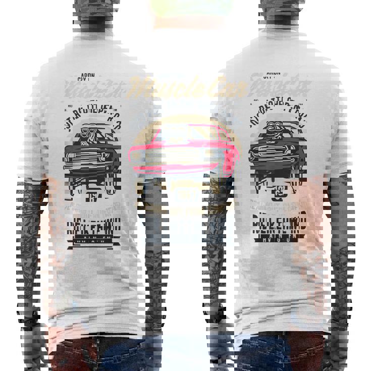 American Muscle Cars レトロカー愛好家用 メンズTシャツ バックプリント