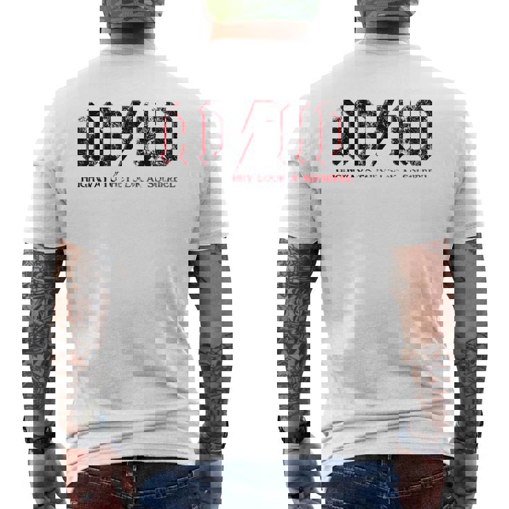 Ashdがadhdハイウェイをヘイルック・ア・リスに贈るおもしろいadhd メンズTシャツ バックプリント