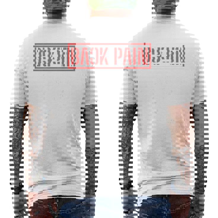 Back Pain In This Area On The Back メンズTシャツ バックプリント