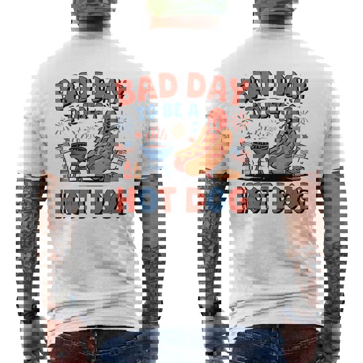 Bad Day To Be A Hotdog Fourth Of July Hot Dog 4Th Of July Men's T-shirt Back Print