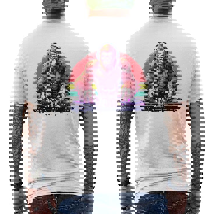 Bassquatch 音楽愛好家のためのサスカッチdjデザイン 長袖tシャツ メンズTシャツ バックプリント