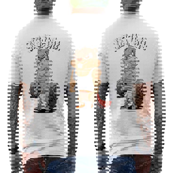 Bissi Pumpi Gym Fitness Meme Bobr Bissi Pumpi Bober メンズTシャツ バックプリント