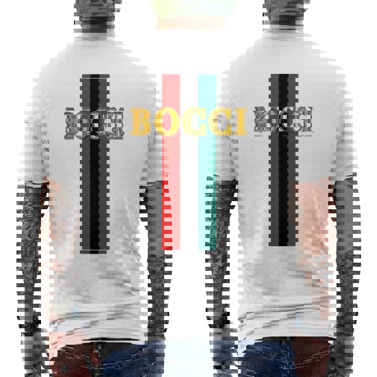 Bocci ぼっち《フェイクゴールド ロゴ》緑 赤 ライン【変なデザイン屋さん】陰キャ オタク ブランド パロディ 面白 長袖tシャツ メンズTシャツ バックプリント