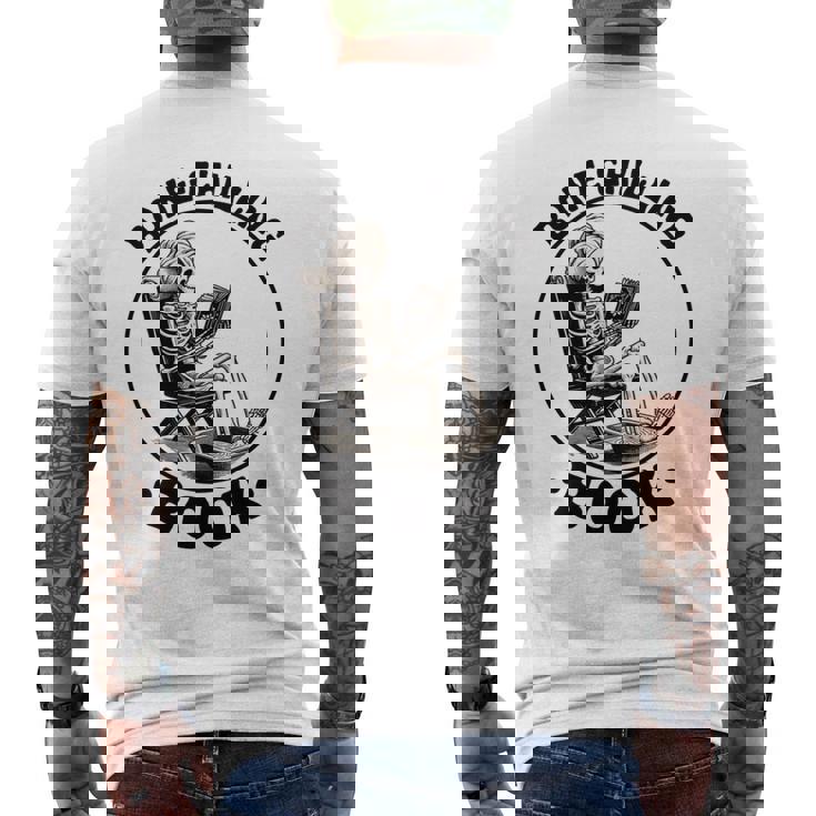 Bone-Chilling 本 スケルトン 読書 ブックワームブックラバーズ 長袖tシャツ メンズTシャツ バックプリント