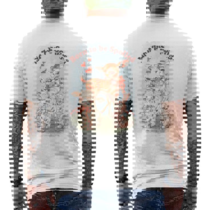 Born To Bepoiled Cute Animal Illustration 長袖tシャツ メンズTシャツ バックプリント