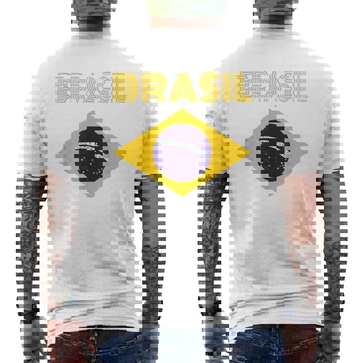 Brasilブラジルブラジル国旗 メンズTシャツ バックプリント